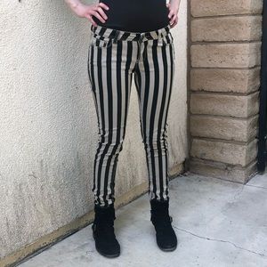 Denim Blvd Striped Skinny Jeans